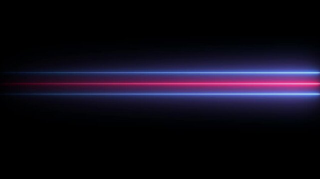 Glowing neon line animatiom on black background. Abstract Light Effect Element Design