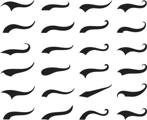 Swoosh and swash tails collection. Vector