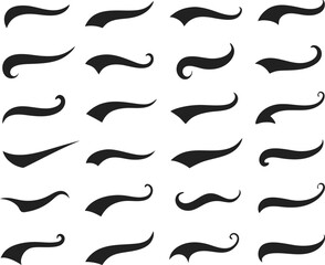 Swoosh and swash tails collection. Vector