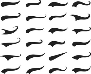 Swoosh and swash tails collection. Vector