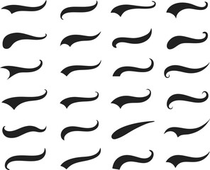 Swoosh and swash tails collection. Vector