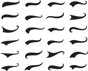Swoosh and swash tails collection. Vector