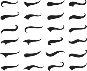 Swoosh and swash tails collection. Vector