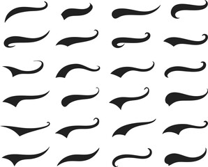 Swoosh and swash tails collection. Vector