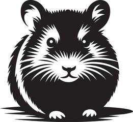 Cute little hamster Silhouette vector illustration isolated on a white background