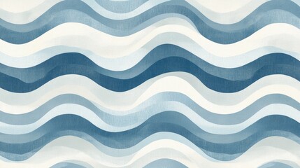 Abstract seamless pattern of wavy lines in blue and white tones.