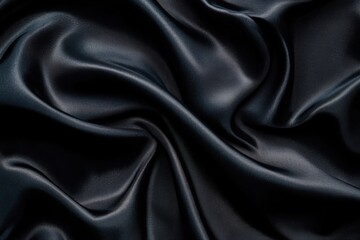 Obraz premium black silk satin cloth texture. Luxury background.