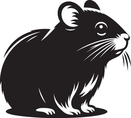 Cute little hamster Silhouette vector illustration isolated on a white background