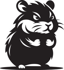 Cool little hamster Silhouette vector illustration isolated on a white background