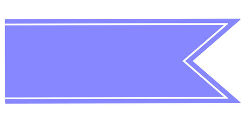 Obraz premium Ribbon isolated on white, flag, label, blue icon, tag, label, purple background with place for text, blue flag, blue banner, purple sign, sign isolated, note, png
