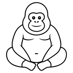 Download Cute Gorilla Meditation Yoga Cartoon Vector Icon Illustration Svg File For Design.