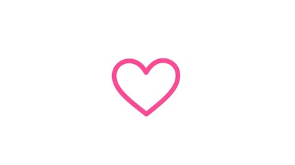 Minimalistic Pink Heart Logo on White Background - Clean Vector Graphic Design with Simple Flat Colors