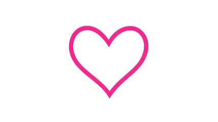 Clean and Minimalistic Pink Heart Logo Design on White Background, Vector Graphic with Flat Colors