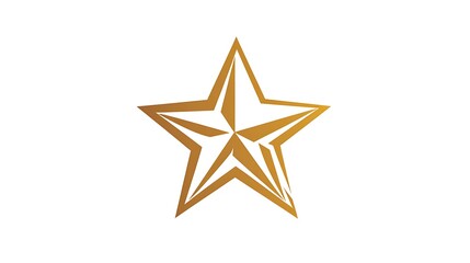 Obraz premium Minimalist Gold Star Logo on White Background Vector Graphic Design