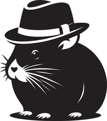 Cool little hamster Silhouette vector illustration isolated on a white background