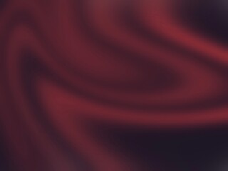 A red and black abstract painting with a wavy line