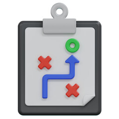 Obraz premium business strategy showing in clipboard 3d render illustration