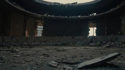 interior of an old abandoned factory