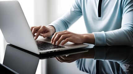 Professional Typing on a Modern Laptop