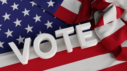 Election vote campaign with the USA flag