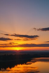 Fototapeta premium sunset over the lake