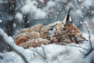 A gentle snowfall insulates hibernating animals, protecting them from the harsh winter conditions