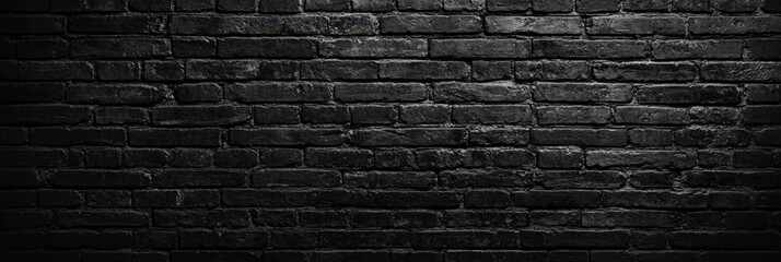 Obraz premium Textured Black Brick Wall Background for Design Projects