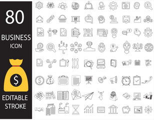 Business icon pack, Business icon set, Comprehensive Business Icon Pack: High-Quality Linear and Minimalist Icons for Corporate, Finance, and Office.