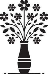 Beautiful flower vase flower pot silhouette vector illustration isolated on a white background