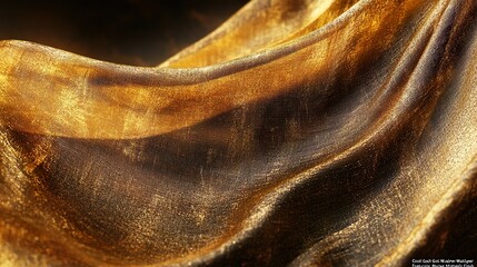 Chic Cool Golden Effect Sleek Metal Background with Modern Design Wallpaper