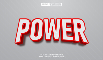 Editable 3d text style effect - Power text effect Template