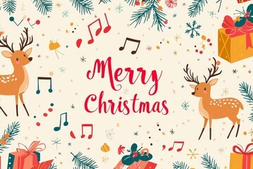 Fototapeta premium Christmas illustration for wrapping paper