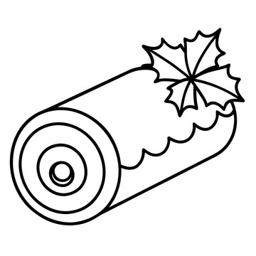 recommend clip art: A traditional Yule log dessert with a simple spiral design on the ends and minimal holly decoration vector