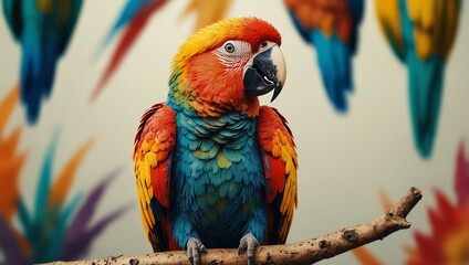 Colorful parrot illustration.