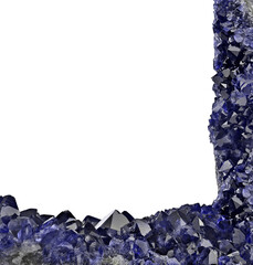 deep color sapphire gemstone half frame on white