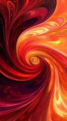 Vibrant swirling abstract in red and orange hues
