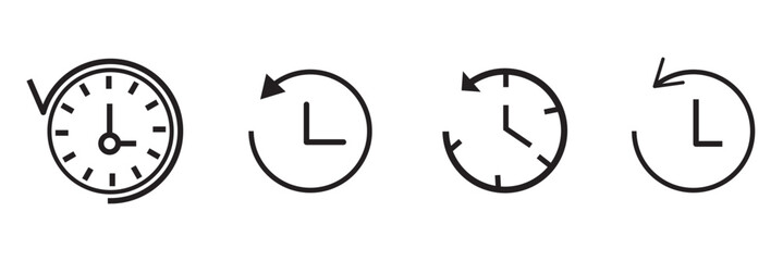 Past time icon thin line illustration