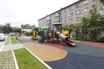 children's playground on the territory of an apartment building