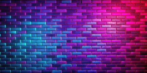 Vibrant neon brick wall design in ultra high definition 8k resolution technology