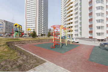 children's playground on the territory of an apartment building