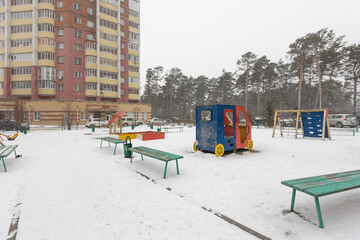 children's playground on the territory of an apartment building