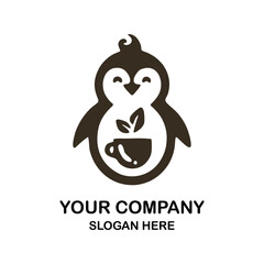 a black and white logo for a penguin company.