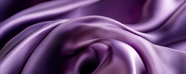 Obraz premium Close-up of luxurious purple silk fabric texture