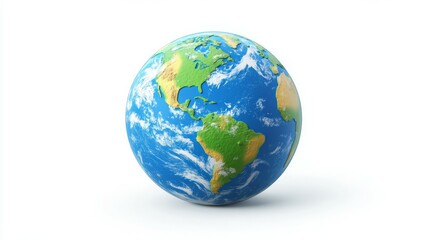 Fototapeta premium A colorful 3D rendering of the Earth, with the Americas in focus.