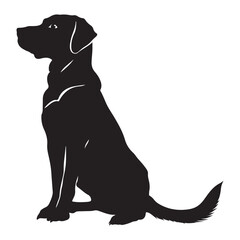 Labrador Retriever silhouette portrait, Dog silhouette Dog paw silhouette Dog face Sitting dog silhouette