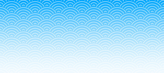 Blue chinese traditional oriental ornament background, blue clouds pattern seamless, Chinese new year decor banner