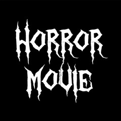 horror movie text calligraphy party celebration invitation. Vector image on black background.