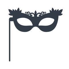 Masquerade female mask. Black icon.