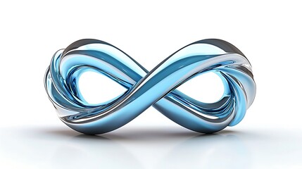 A blue infinity symbol stretches infinitely in an abstract 3D design.
