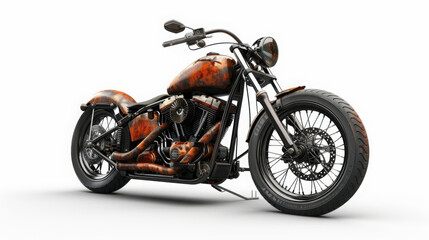 A highly detailed image of a modern sports motorcycle, featuring aerodynamic design, sleek lines, and high-performance elements, positioned against a pure white background.